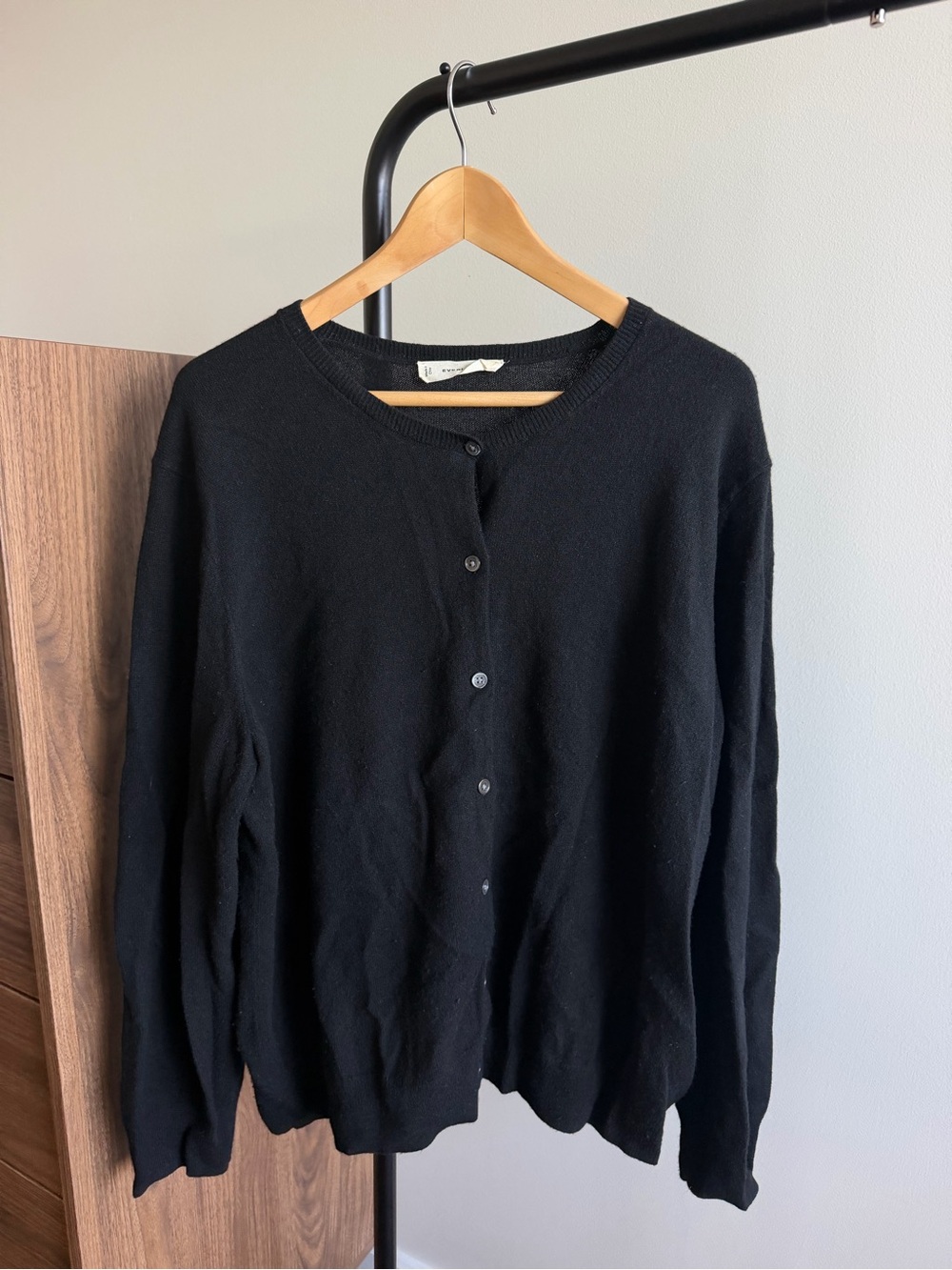 Everlane Black 100% Recycled Cashmere Cardigan Sweater Size XXL